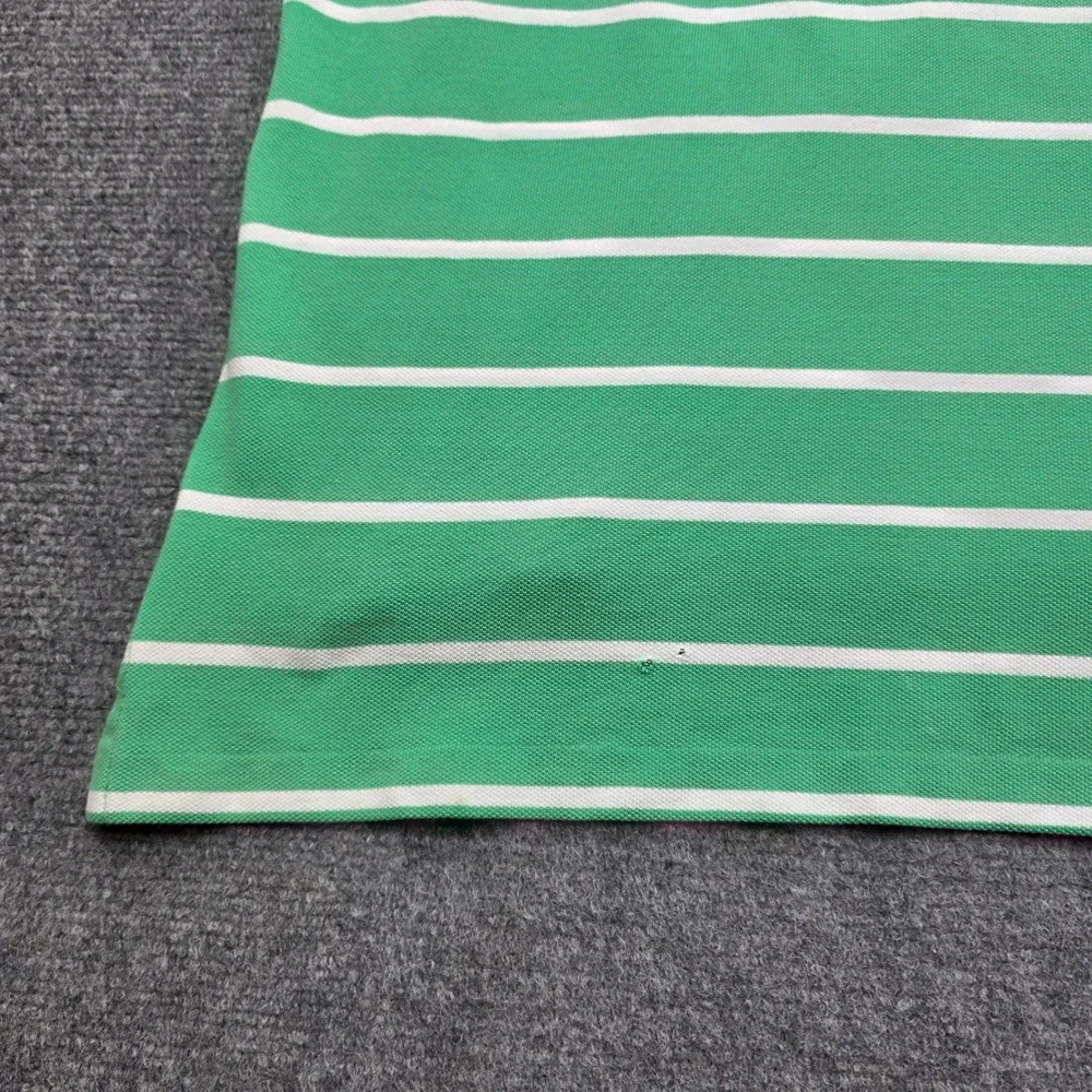 Polo Ralph Lauren Shirt Mens XL Green White Striped Pony Logo Classic Fit Cotton